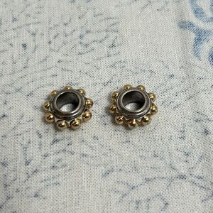 Brighton Two-tone Spacer Beads Lot of 2 Daisy or Sun Shape Silver & Gold Plated